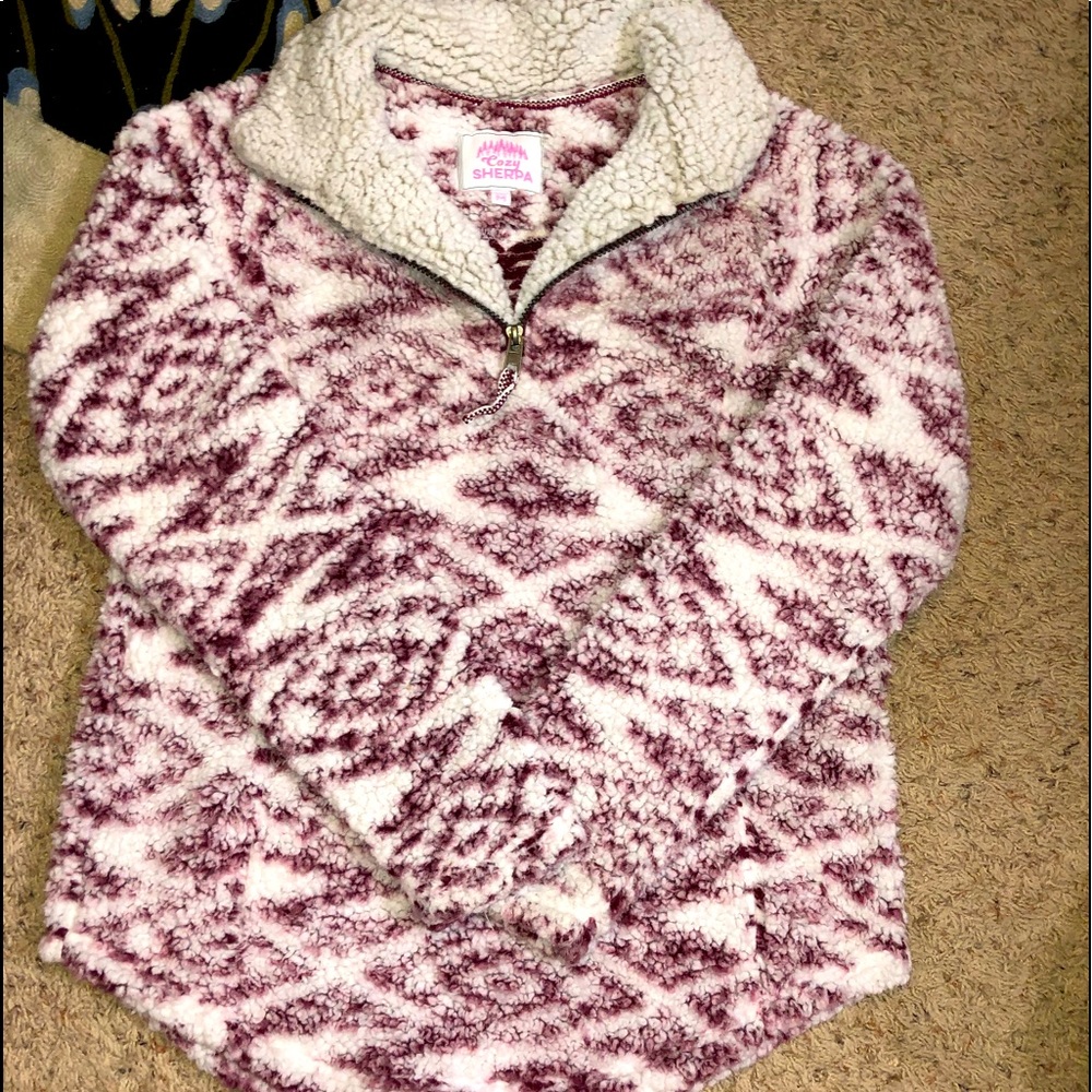 Cozy sherpa, oversized zip up hoodie.